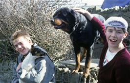 Paul Willams and David Parry make some new friends - not sure where this was, but probably near Lynton