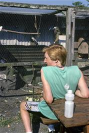Richard 'Budgie' Burge admiring family members behind the Foxtor café