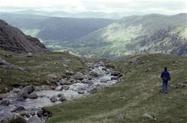 Simon admires the fabulous view from Sourmilk Gill itself, at the top of the climb [Remastered scan, June 2019]