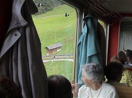 The train journey down the mountain to Grindelwald