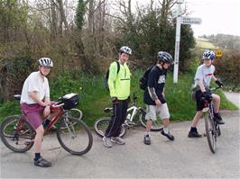 Oliver, Peter, Gage and Joe at Parkfield Cross, Ashburton