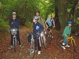 Gavin, Keir, Nick, Joe and Donald on the lower Hembury track