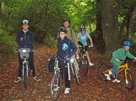 Gavin, Keir, Nick, Joe and Donald on the lower Hembury track