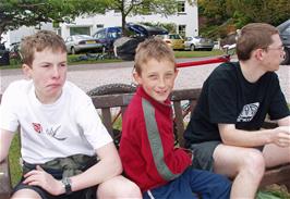 Joe, Henry and Oliver at Stoke Gabriel