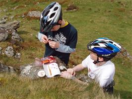 Keir and Joe examine the contents of the letterbox