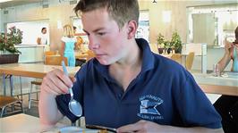Breakfast at Lausanne youth hostel