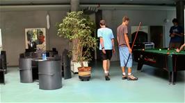 Michael walks through the spacious reception area to our dorm