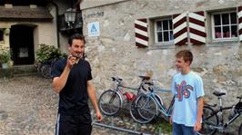 Leaving Brugg youth hostel for the short walk to the Pizza Shop at Brugg Leisure Centre