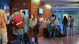 The reception area at Zurich Youth Hostel
