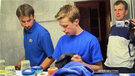 Tao, Joe and Michael at the Gyrenbad Guest House, Turbenthal