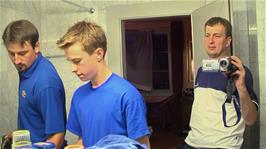 Tao, Joe and Michael at the Gyrenbad Guest House, Turbenthal