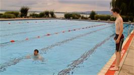 Swimming pool in the grounds of Rorschach See youth hostel