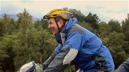 Michael on the cycle route from Buchs to Vaduz