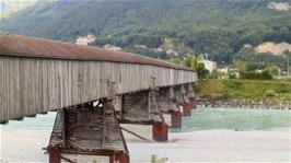 The covered bridge over the Rhine from Switzerland to Vaduz, Liechtenstein