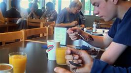 Breakfast at Schaan-Vaduz youth hostel