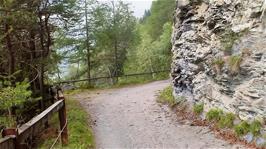 The cycle route gets interesting at Rhäzuns, 40.1 miles into the ride
