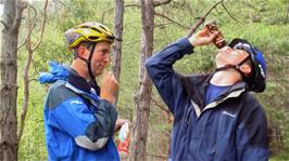 Michael advises Joe on how to consume Swiss yoghurt drinks near Rothenbrunnen