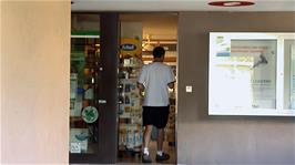 Michael finally collects his antibiotic prescription from the Sagittario pharmacy, Bellinzona