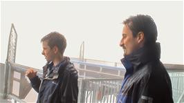 Joe and Tao waiting at the higher station for the return car