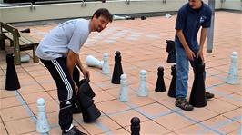 Chess on the roof of the restaurant