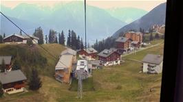 View to Rideralp from the second gondola lift to Moosfluh
