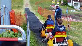 Tao and Joe try their hand at downhill karting at Riederalp