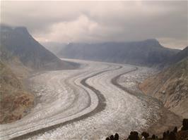A camcorder photo of the Aletsch glacier