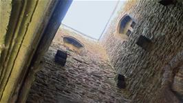 Inside the tower on Glastonbury Tor
