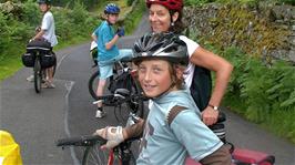 Henry asks Michael if he can borrow is camera to take photos of the breath-taking views as we approach How Top, Grasmere, 20.9 miles from Oxenholme