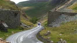 Looking down Honister Pass from the Honister Slate Mine