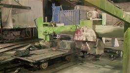 A special saw in the Honister Slate Mine for cutting slate