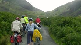Starting the ascent of Hardknott Pass