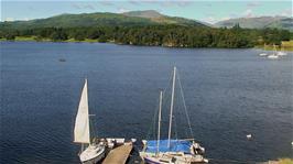 View to Lake Windermere from our dorm at Ambleside Youth Hostel