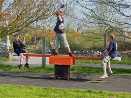 Enjoying the well-equipped playpark at Blackford