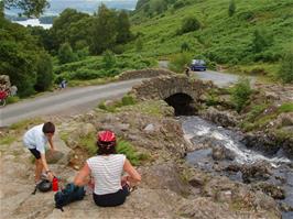 Breaking the climb at Ashness Bridge