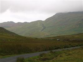 The Hardknott climb from Wrynose bottom