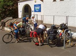 Preparing to leave the Lakeland Visitor Centre, Windermere after enjoying the excellent cafe and gardens