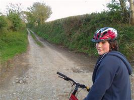 Zac at the start of the track near Green Lane