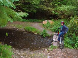 Starting our woodland track with the ford near Waterleat Farm, Ashburton - new photo for 2024
