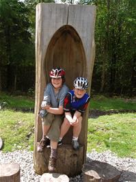 Zac & Ash trying out the usual seat on the Play Trail