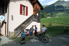 The group outside Château d'Oex Youth Hostel