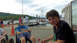 Lawrence gives a commentary on our location - Bowness Bay Marine, on Lake Windermere