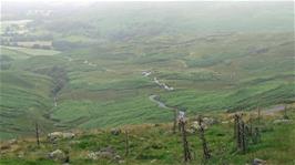 The road ahead descending into Eskdale from Hardknott Pass