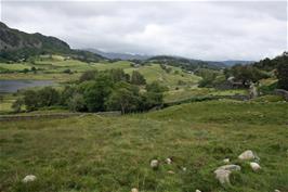 View back towards Slater's Bridge with Little Langdale Tarn on the left