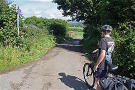 Joining the railway line path near Cleator