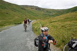 View back towards Honister Pass from the bridleway shortcut
