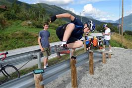 Dillan does a vault for Jude
