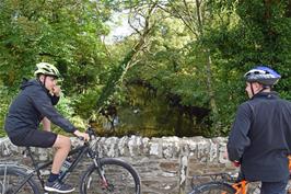 Jude and Dillan at the bridge over the Avon near the garden centre